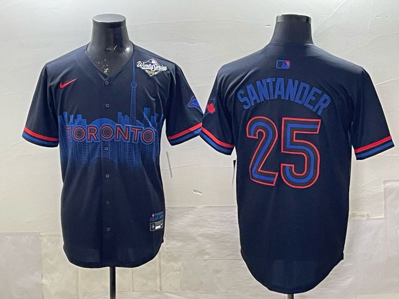 Men 2025 Nike Toronto Blue Jays #25 Santander black Game MLB Jersey 03
